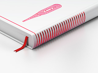 Image showing Health concept: closed book, Thermometer on white background
