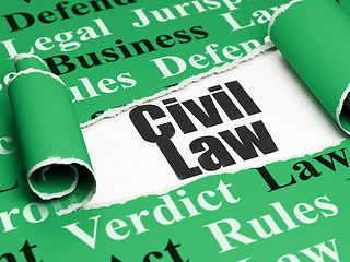 Image showing Law concept: black text Civil Law under the piece of  torn paper