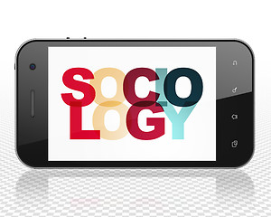 Image showing Learning concept: Smartphone with Sociology on  display