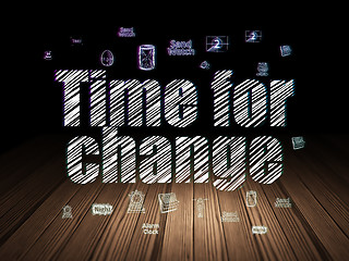 Image showing Time concept: Time for Change in grunge dark room