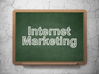 Image showing Advertising concept: Internet Marketing on chalkboard background