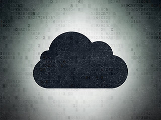 Image showing Cloud networking concept: Cloud on Digital Data Paper background