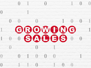 Image showing Finance concept: Growing Sales on wall background