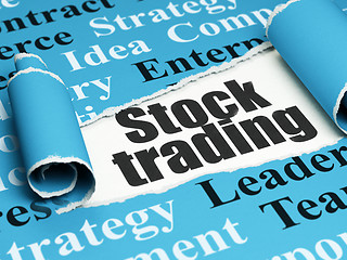 Image showing Business concept: black text Stock Trading under the piece of  torn paper