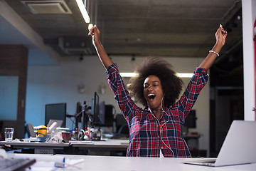 Image showing portrait of a young successful African-American woman in modern 