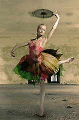 Image showing Portrait of the ballerina in ballet pose