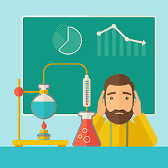 Image showing Science teacher in laboratory.