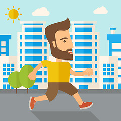 Image showing Man do jogging under the heat of sun