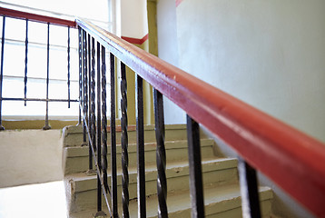 Image showing stair railings on staircase at living house