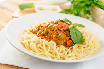 Image showing pasta whith sauce on the plate