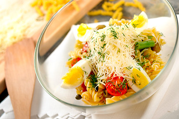 Image showing fresh salad whith pasta and olives