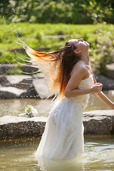 Image showing Quirky bride on the day of their wedding