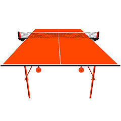 Image showing Ping pong orange table tennis. illustration.