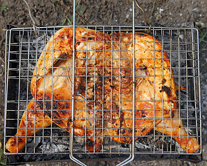 Image showing Roast chicken on grill