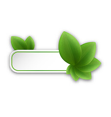 Image showing Eco friendly banner with green leaves