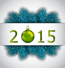 Image showing Happy New Year background with fir twigs