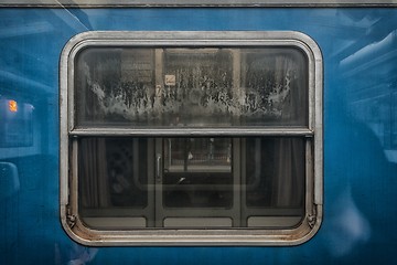 Image showing Train window closeup