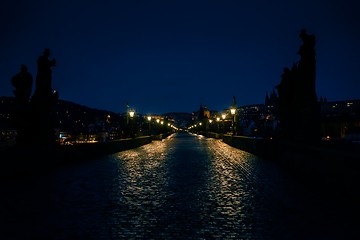 Image showing Charles Bridge in Prague at dawn Czech Republic