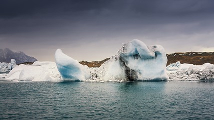 Image showing Blue icebergs closeup