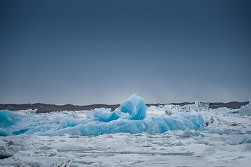 Image showing Blue icebergs closeup