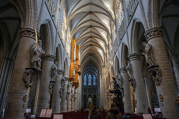 Image showing BRUSSELS, BELGIUM-NOVEMBER 23, 2014: The Cathedral of St. Michael and St. Gudula, 1000 year old cathedral in the Capital
