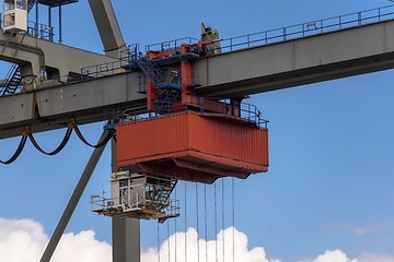 Image showing Industrial crane in the dock