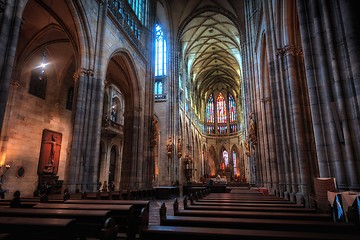 Image showing PRAGUE, CZECH REPUBLIC 2014 november 26: The Metropolitan Cathedral of Saints Vitus, Wenceslaus and Adalbert is the most important cathedral