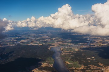 Image showing Green terrian aerial view