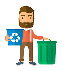 Image showing Man sorting a trash