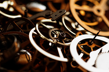 Image showing Detail of clock parts for restoration