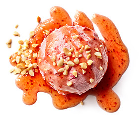 Image showing strawberry ice cream ball