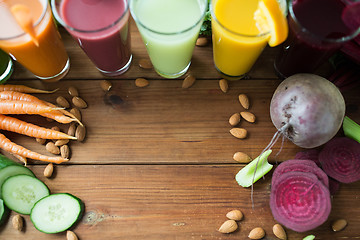 Image showing glasses with different fruit or vegetable juices