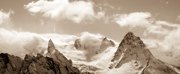 Image showing Panorama Mountains in cloud