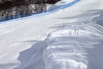 Image showing Ski slope in winter evening