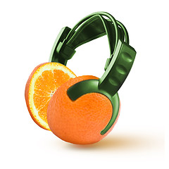 Image showing headphones in the form of an orange