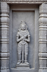 Image showing Apsara carvings status on the wall