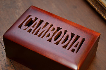 Image showing Cambodia on wooden box