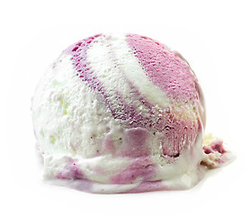 Image showing vanilla and blueberry ice cream ball