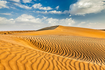 Image showing Sand dunes in desert