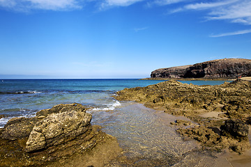 Image showing in lanzarote   spain  rock    coastline and summer 