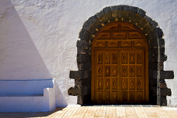 Image showing  a brown closed   church door   spain canarias