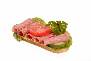 Image showing Salami sandwich