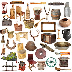 Image showing large collection of isolated vintage objects