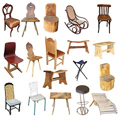 Image showing collection of isolated chairs