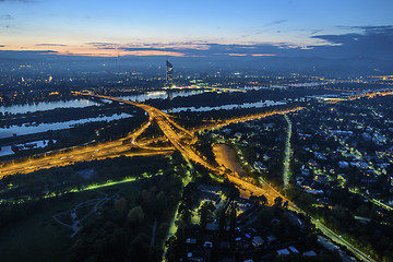 Image showing Vienna cityscape night scene