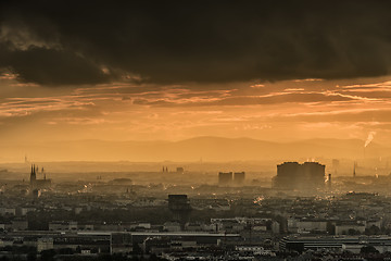 Image showing Vienna citiscape at sunset