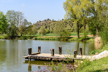 Image showing Bavarian landscape with lake