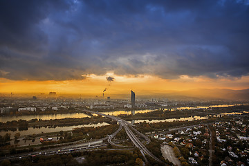 Image showing Vienna citiscape at sunset