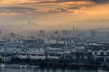 Image showing Vienna citiscape at sunset