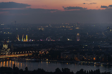 Image showing Vienna citiscape after sunset